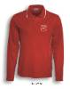 Everyday Long Sleeve Polo with White School Emblem (Red/White)